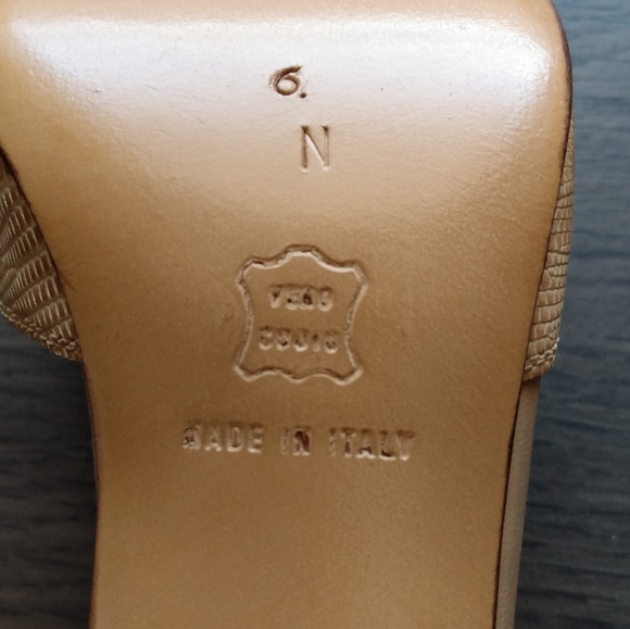 🔴 SALE Bruno Magli Strappy Leather Snakeskin Heels Size 6 Narrow - Picture 9 of 10